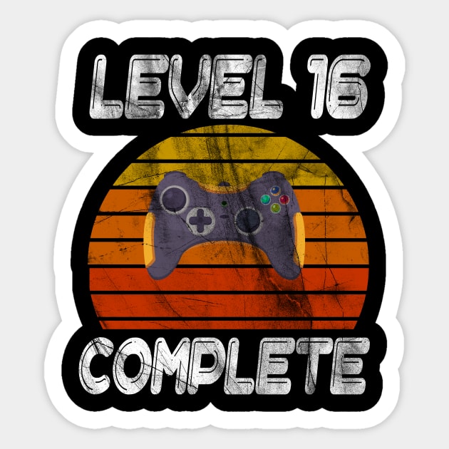 Level 16 complete Gamer Sticker by positivedesigners